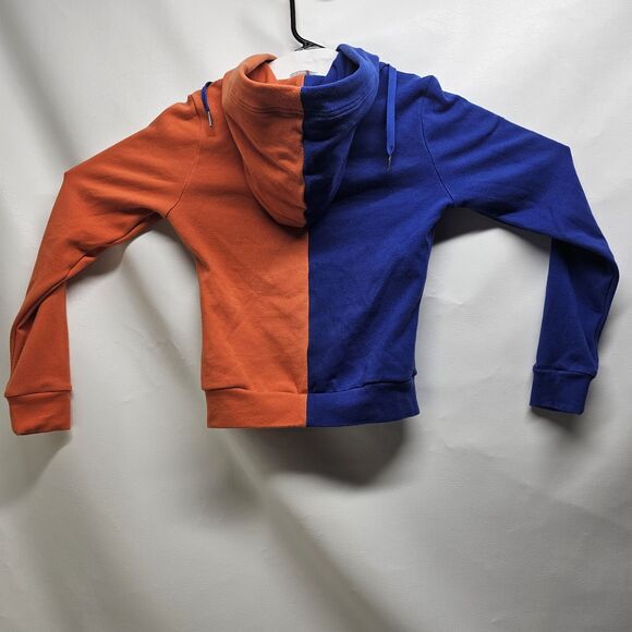 GSUWOO Orange Blue Ruched Set XS – Hoodie Joggers Streetwear Colorblock Outfit - Picture 8 of 16